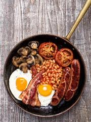 rustic full english breakfast