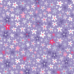 Floral seamless pattern with little bright flowers