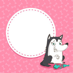 Card background with husky