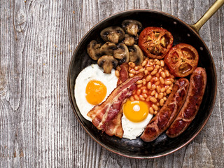 rustic full english breakfast