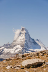 Zermatt, Dorf, Bergdorf, Alpen, Walliser Alpen, Schweizer Berge, Höhenweg, Wanderferien, Bergrettung, Rothorn, Matterhorn, Sommer, Wallis, Schweiz