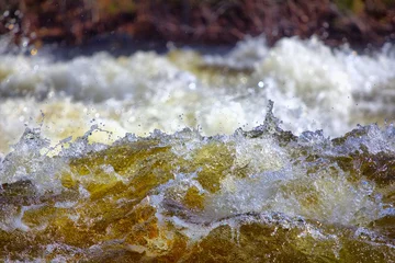 Zelfklevend Fotobehang closeup of  rapid waters of  river strong © max5128