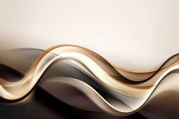 Deurstickers Abstracte golf Verbazingwekkend goudbruin golf abstract ontwerp