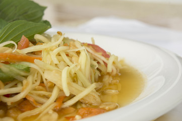 papaya salad thai tradition healthy vegetable concept