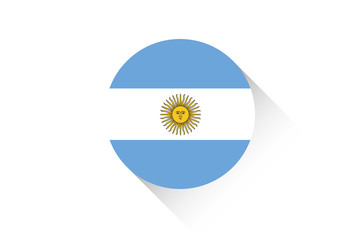 Round flag with shadow of Argentina