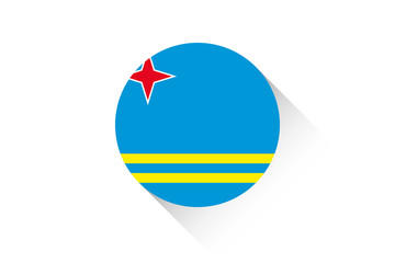 Naklejka premium Round flag with shadow of Aruba