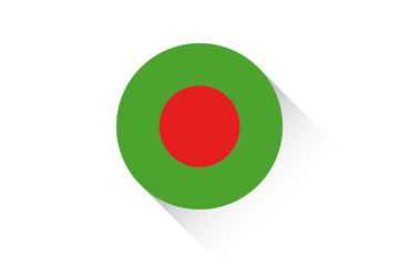 Round flag with shadow of Bangladesh