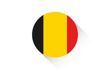 Round flag with shadow of Belgium