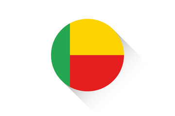 Fototapeta premium Round flag with shadow of Benin