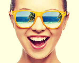 amazed girl in shades