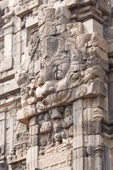 Fototapeta na wymiar Stone carving of Prambanan Hindu temple, Yogyakarta, Java