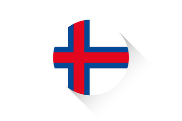 Obraz premium Round flag with shadow of Faroe Islands