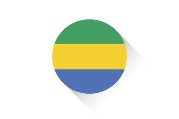 Round flag with shadow of Gabon