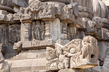 Stone carving of Prambanan Hindu temple, Yogyakarta,  Java