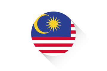 Round flag with shadow of Malaysia