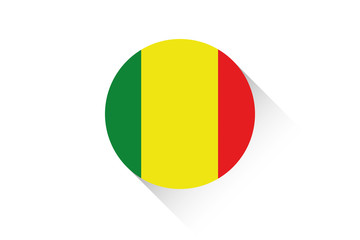 Fototapeta premium Round flag with shadow of Mali