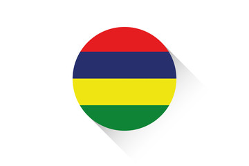 Round flag with shadow of Mauritius