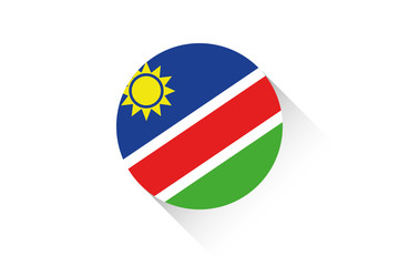 Naklejka premium Round flag with shadow of Namibia