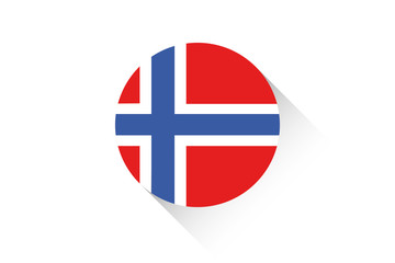 Round flag with shadow of Norway