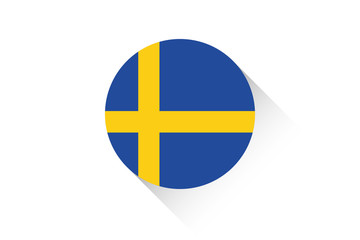 Round flag with shadow of Sweden