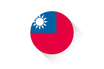 Round flag with shadow of Taiwan