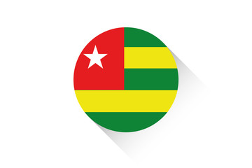 Round flag with shadow of Togo