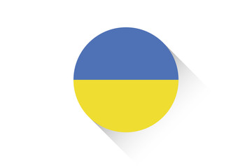 Round flag with shadow of Ukraine