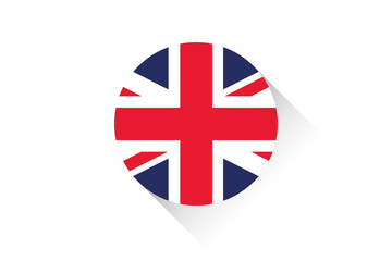 Round flag with shadow of United Kingdom