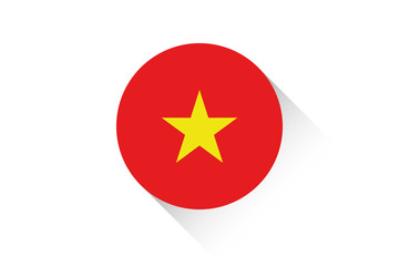 Round flag with shadow of Vietnam