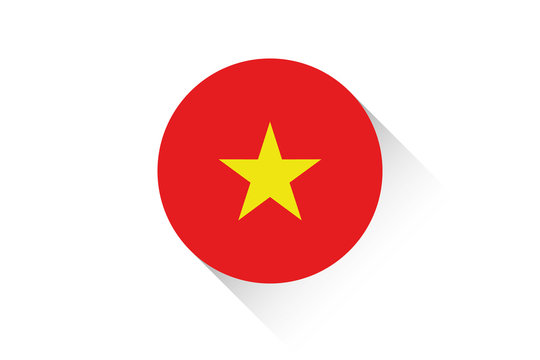Round flag with shadow of Vietnam