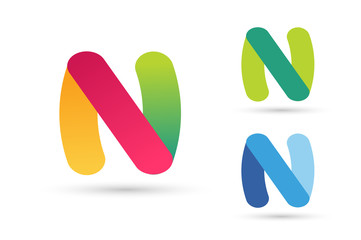 N letter vector logo icon template