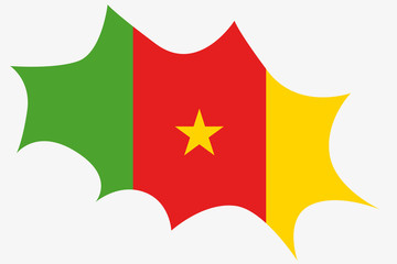 Explosion wit the flag of Cameroon