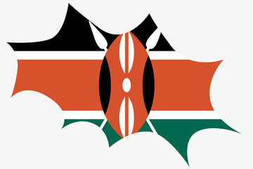 Explosion wit the flag of Kenya