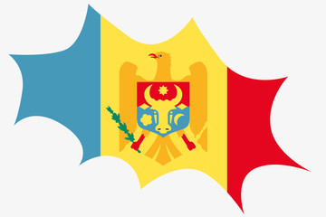 Explosion wit the flag of Moldova