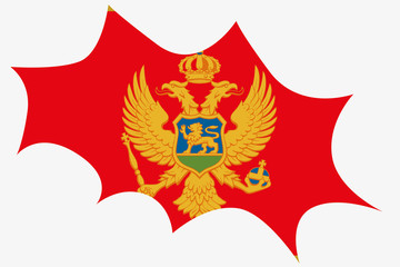 Explosion wit the flag of Montenegro