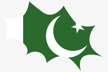 Explosion wit the flag of Pakistan