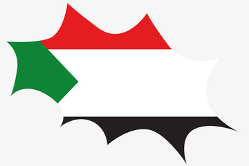 Explosion wit the flag of Sudan