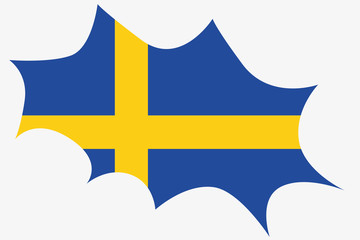 Explosion wit the flag of Sweden