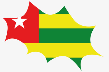 Explosion wit the flag of Togo