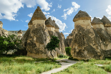 Fototapeta premium Colourful rock formations in Cappadocia, Turkey