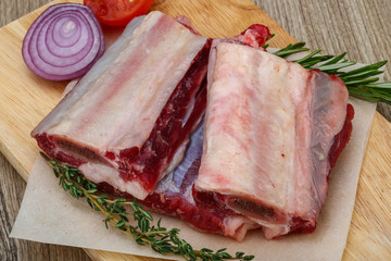 Raw beef ribs