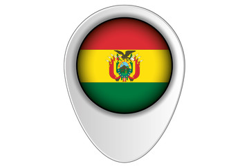 Obraz premium 3D Map Pointer Flag Illustration of the country of Bolivia