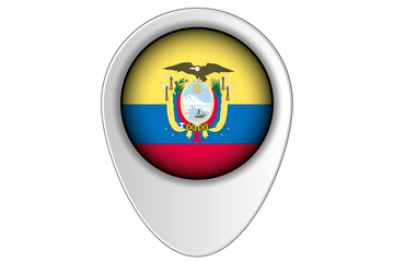 Obraz premium 3D Map Pointer Flag Illustration of the country of Ecuador