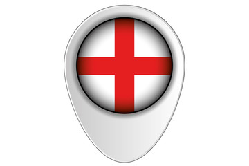3D Map Pointer Flag Illustration of the country of  England