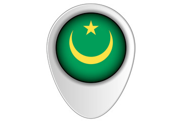 3D Map Pointer Flag Illustration of the country of  Mauritania