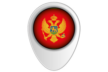3D Map Pointer Flag Illustration of the country of  Montenegro