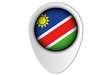 3D Map Pointer Flag Illustration of the country of  Namibia