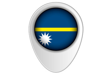 3D Map Pointer Flag Illustration of the country of  Nauru