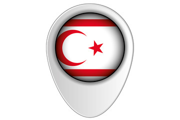 3D Map Pointer Flag Illustration of the country of  Northern Cyp