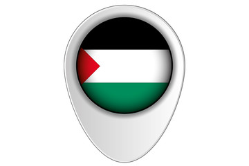 3D Map Pointer Flag Illustration of the country of  Palestine